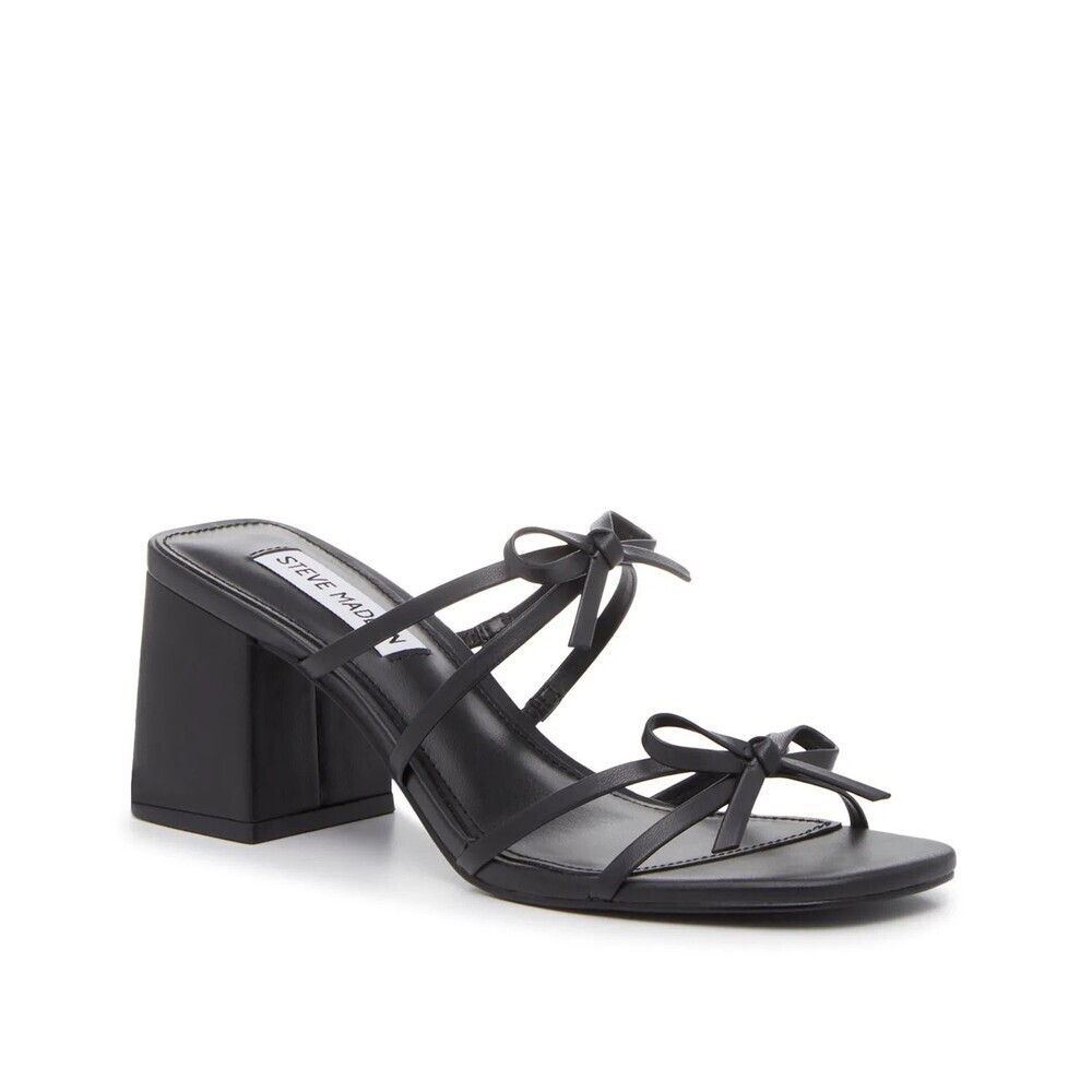 Steve Madden Cecilee Sandals Women's US 11 Black Square Toe Block Heel GAL2209